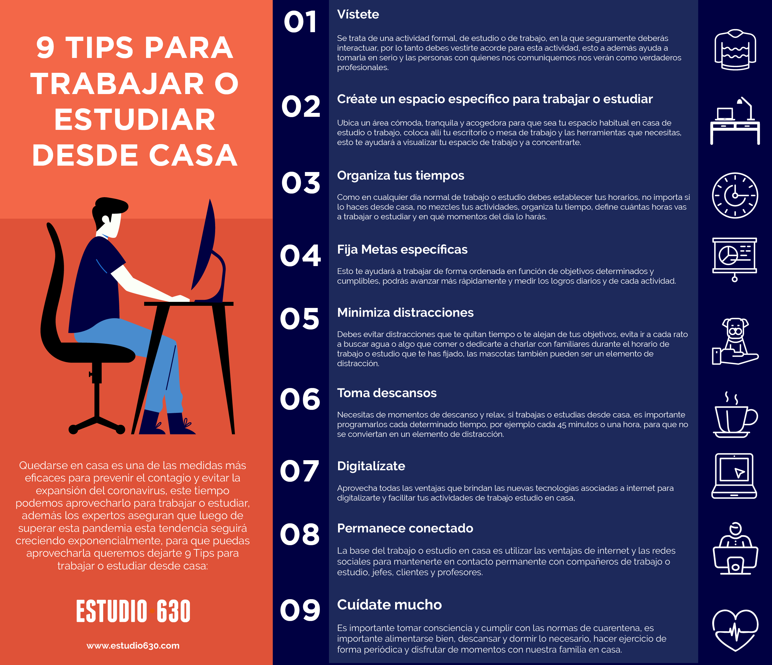 trabajar o estudiar desde casa - infografias marketing 04 - 9 Tips para trabajar o estudiar desde casa (infografía)